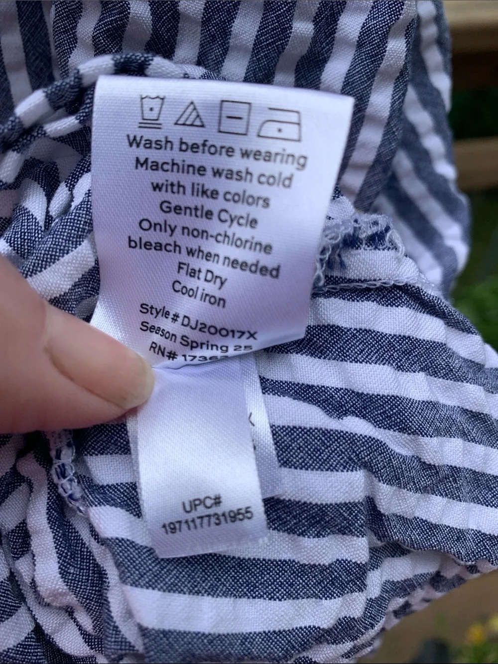 Draper James Blue and White Striped Seersucker Nighty